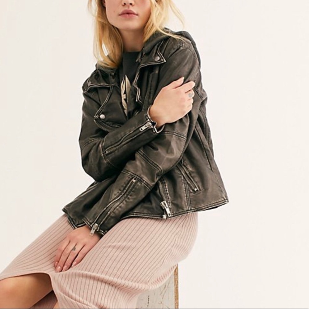 Free People Vegan Leather Jacket XS